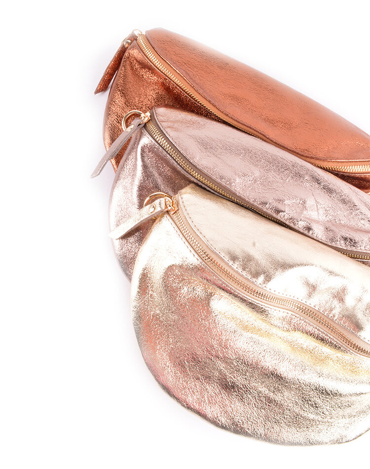 Leder-Gürteltasche | Metallic | 5528150