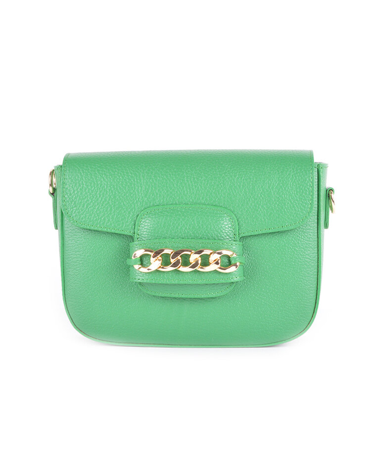 Leder-Schultertasche Chain