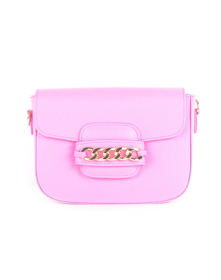 Leder-Schultertasche Chain