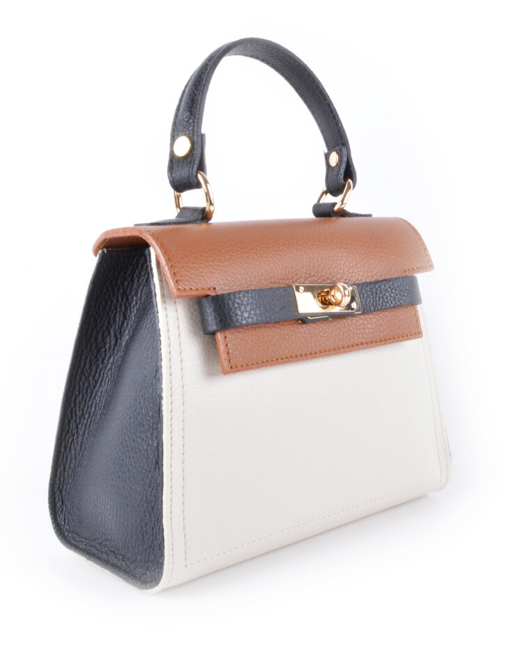 Leather handbag Combi-color