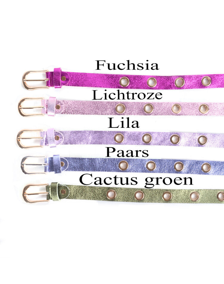 Riem  - Metalen gaatjes leer metallic