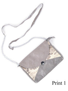 Kleine Leder-Schultertasche | Fell | Print