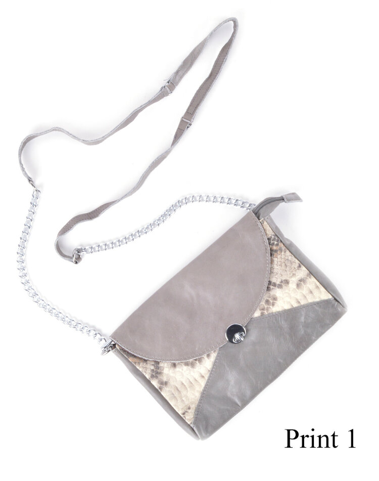 Kleine Leder-Schultertasche | Fell | Print