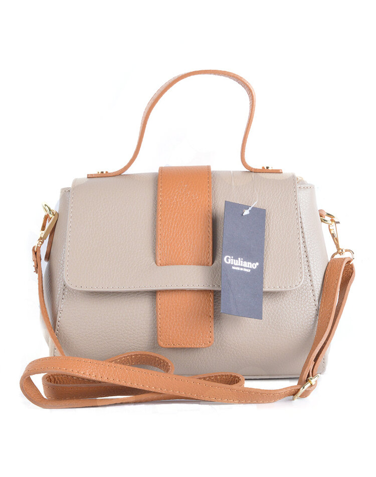 Lederen handtas 2 Combi kleuren | 9001551