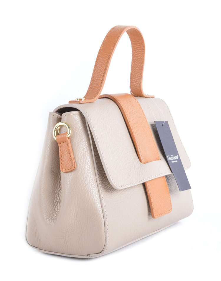 Lederen handtas 2 Combi kleuren | 9001551