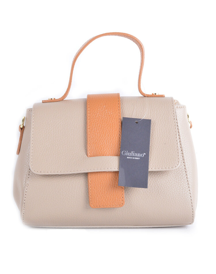 Lederen handtas 2 Combi kleuren | 9001551