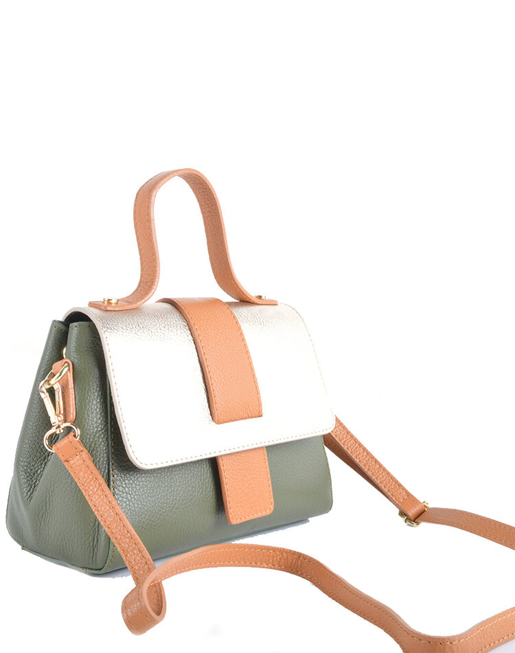 Leder-Handtasche dreifarbig | 9001552