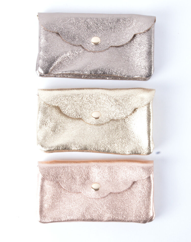Leather wallet metallic | 559088