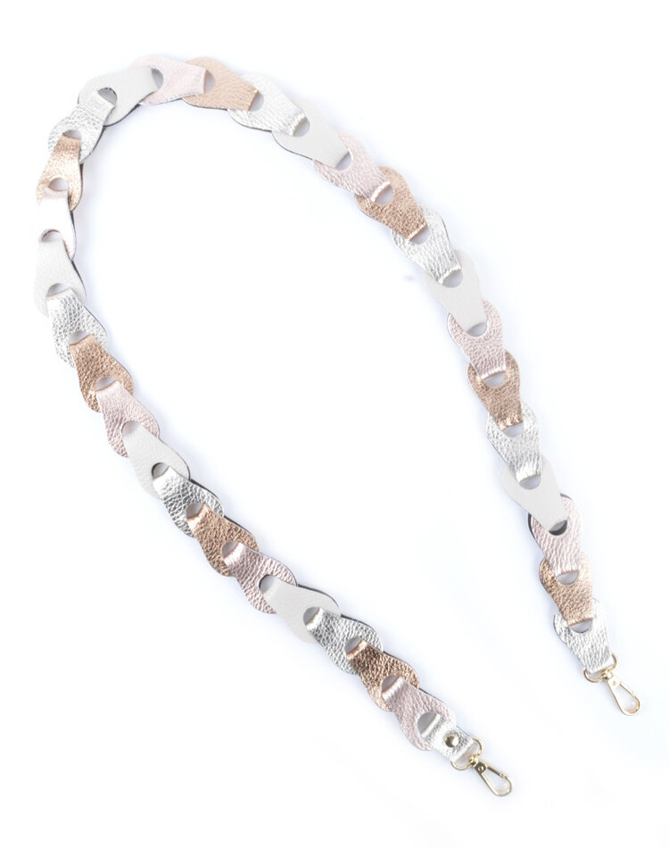 Schouderband gevlochten metallic Breed XL