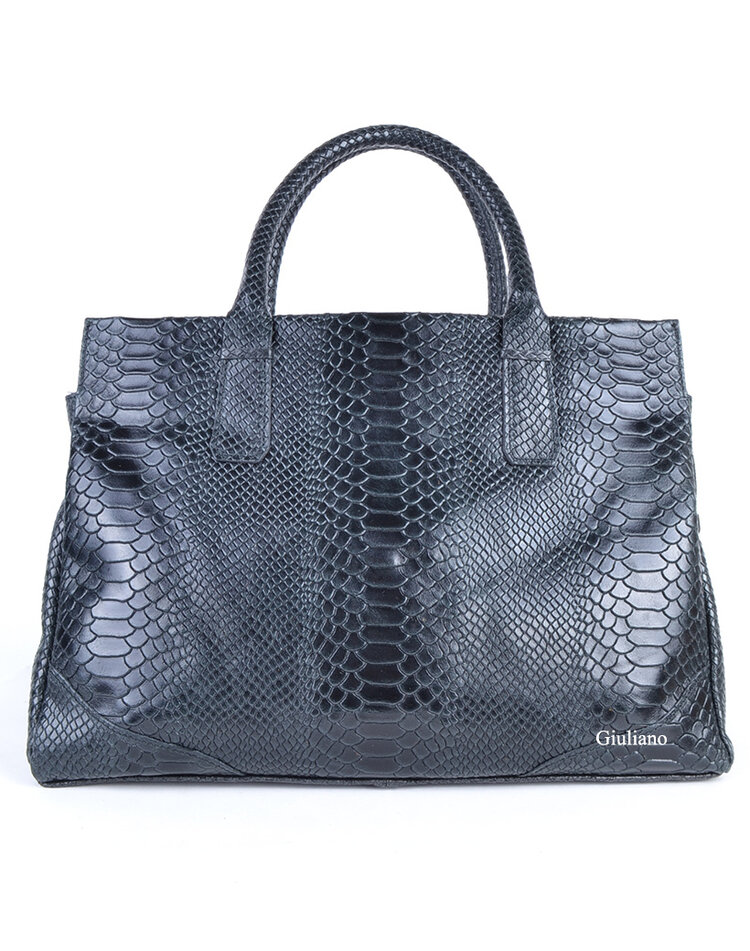 Leder-Handtasche | Kroko | 552883