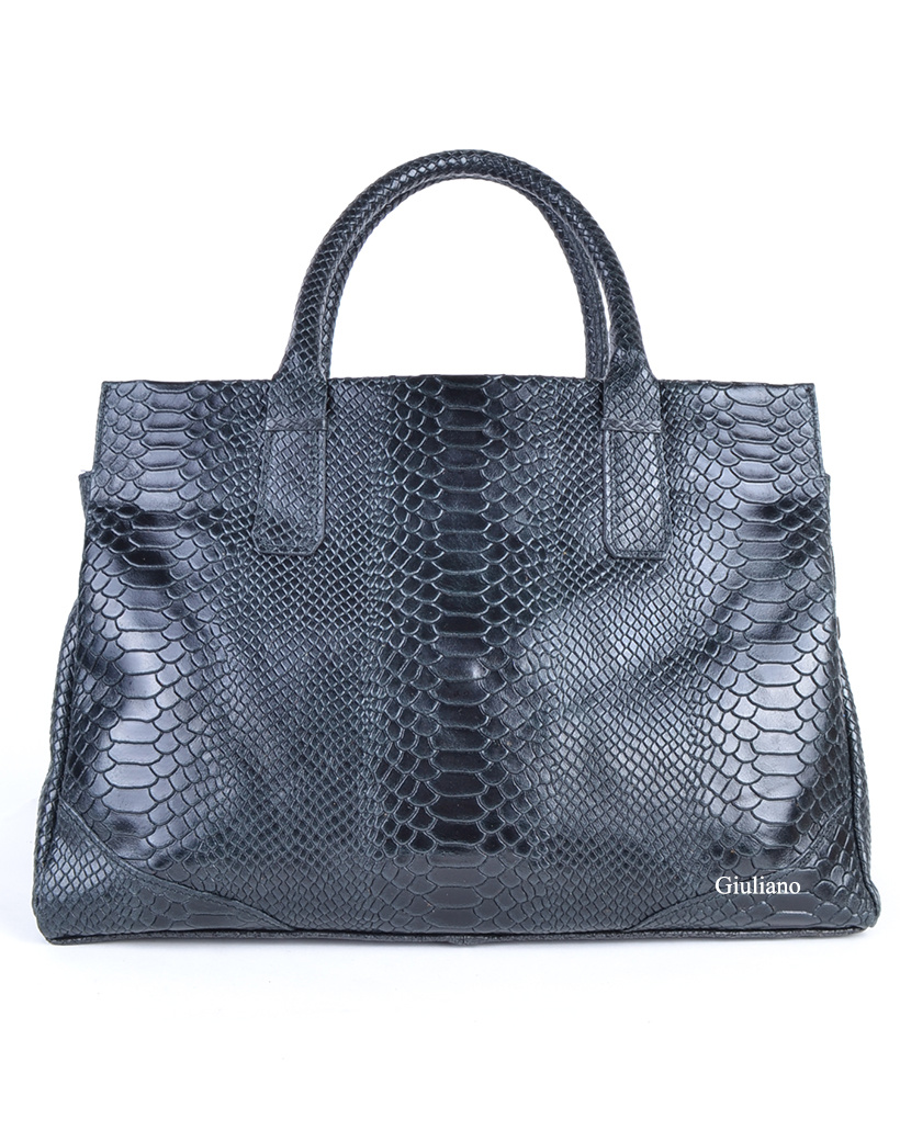 Lederen handtas | Kroko | 552883