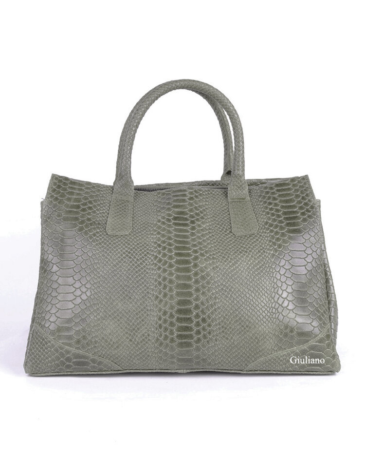 Lederen handtas | Kroko | 552883