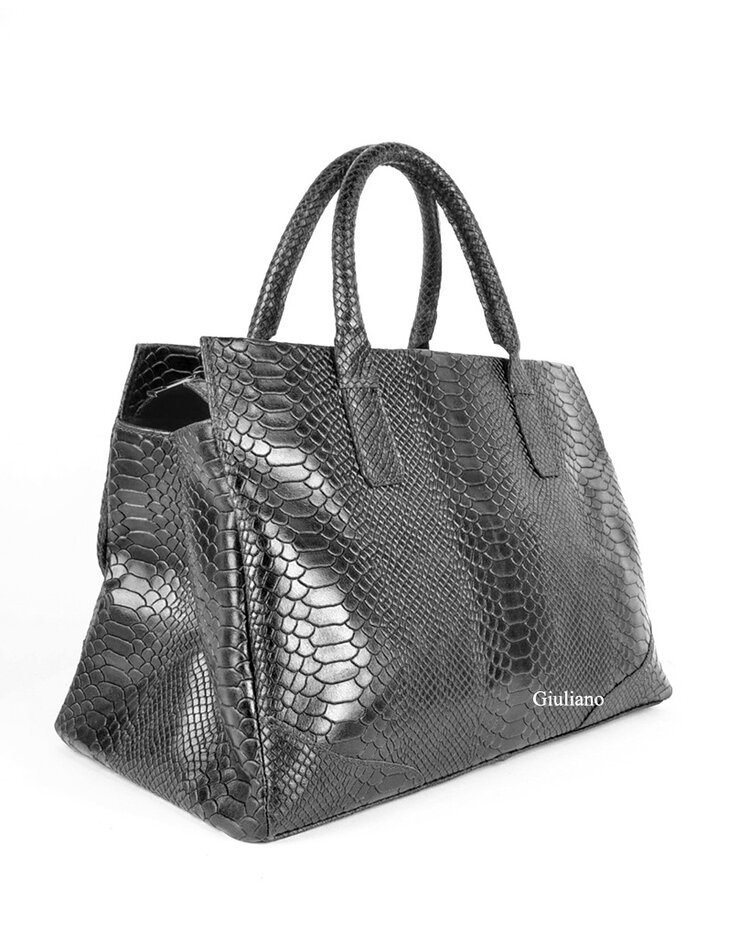 Lederen handtas | Kroko | 552883