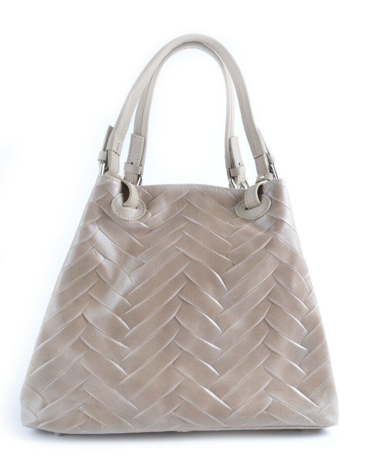 Lederen handtas | grote zigzag | 552740