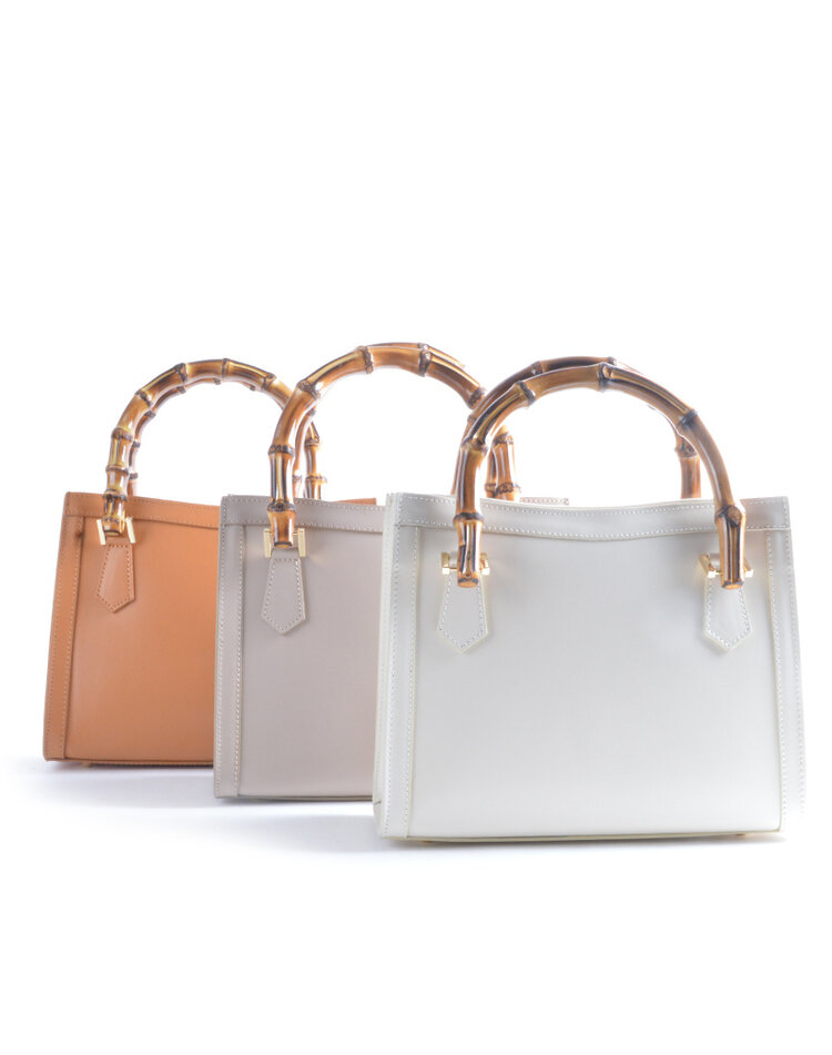 Lederen handtas bamboo | 552887