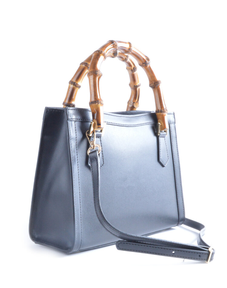 Lederen handtas bamboo | 552887