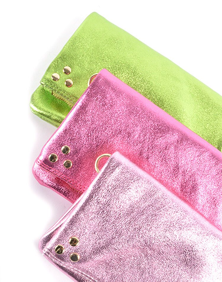 Lederen schoudertas metallic | 552725