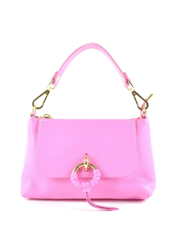 Leder-Schultertasche mit Ring | 552838