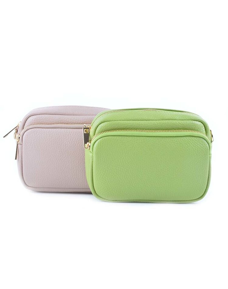 Leather shoulderbag with 2 compartments | 552831