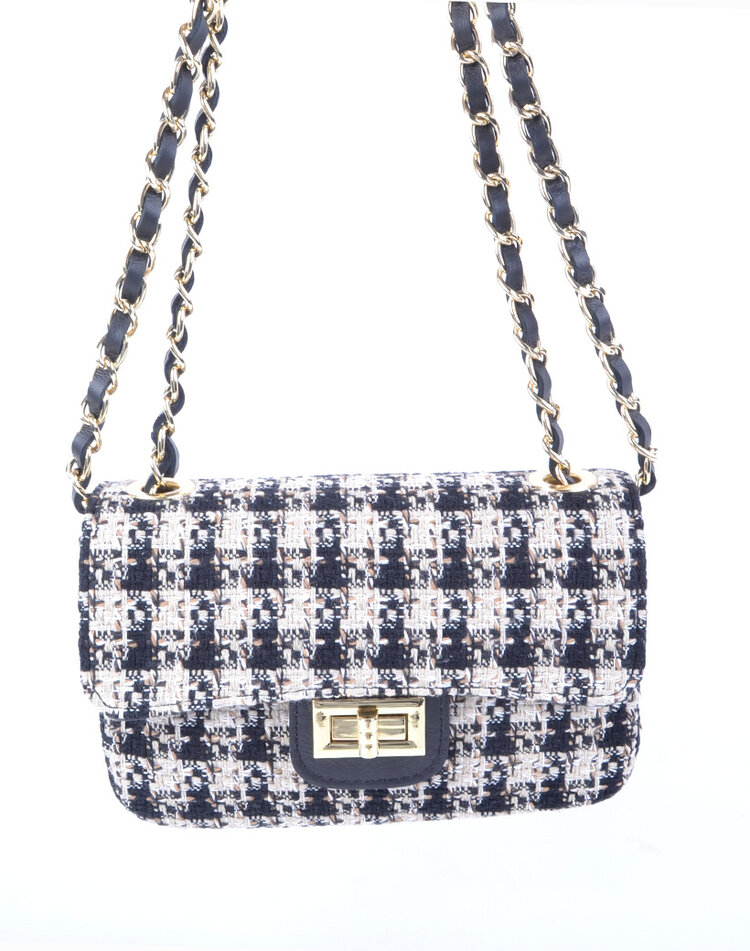 Kleine Leder-Schultertasche Stoff | 552746