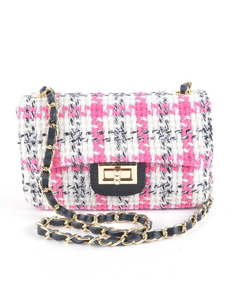 Kleine Leder-Schultertasche Stoff | 552746