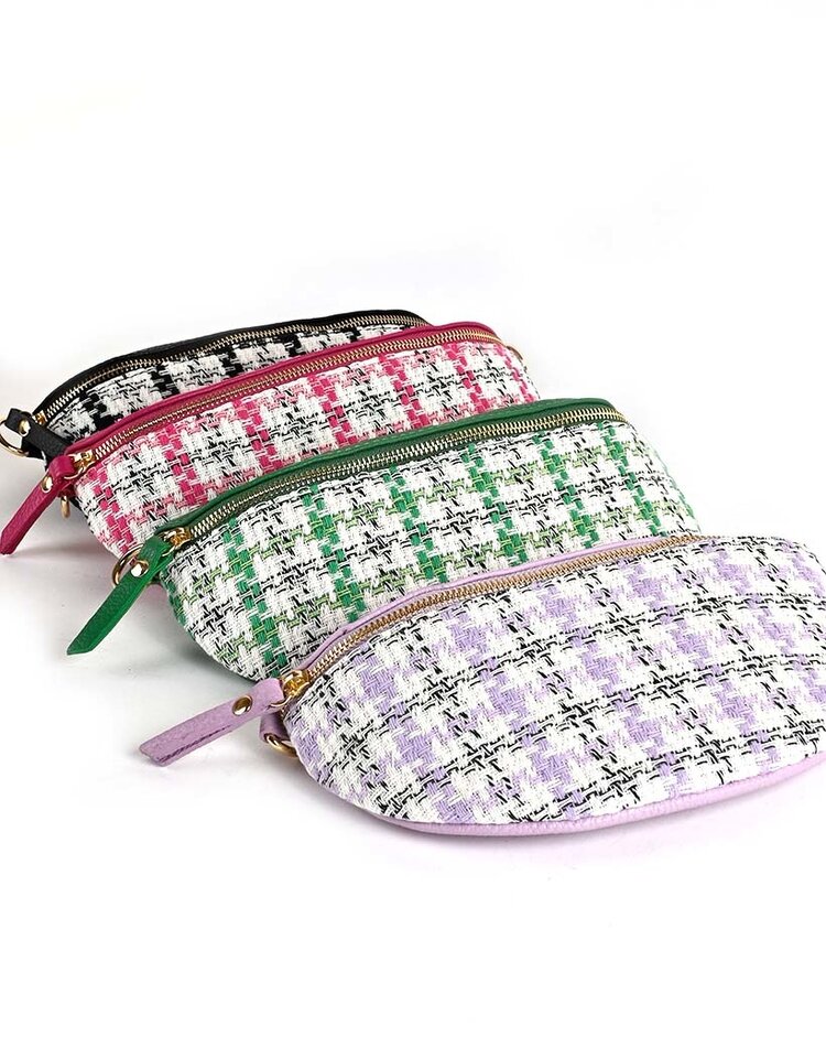 Leather waistbag pied de poule | 552900