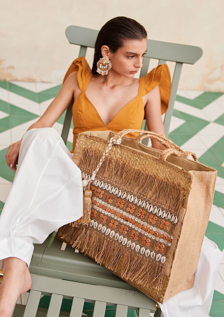 Handbag wicker look | BO1103