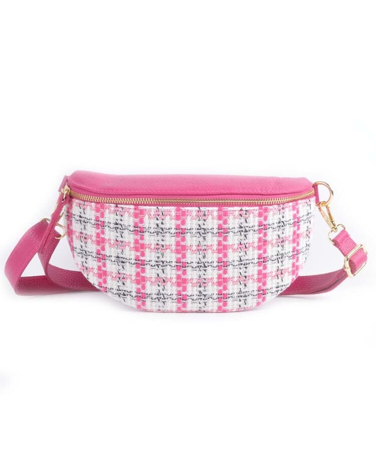 Leather waistbag pied de poule | 552900