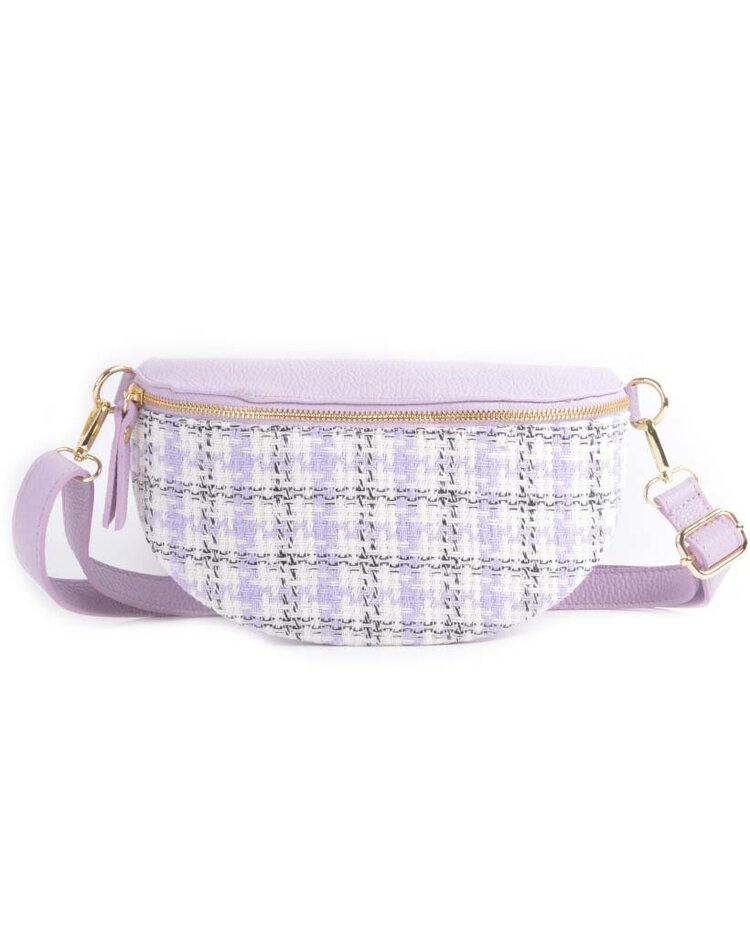 Leather waistbag pied de poule | 552900