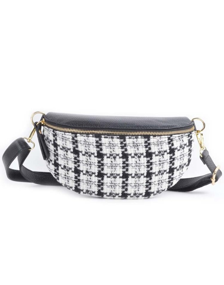 Leather waistbag pied de poule | 552900