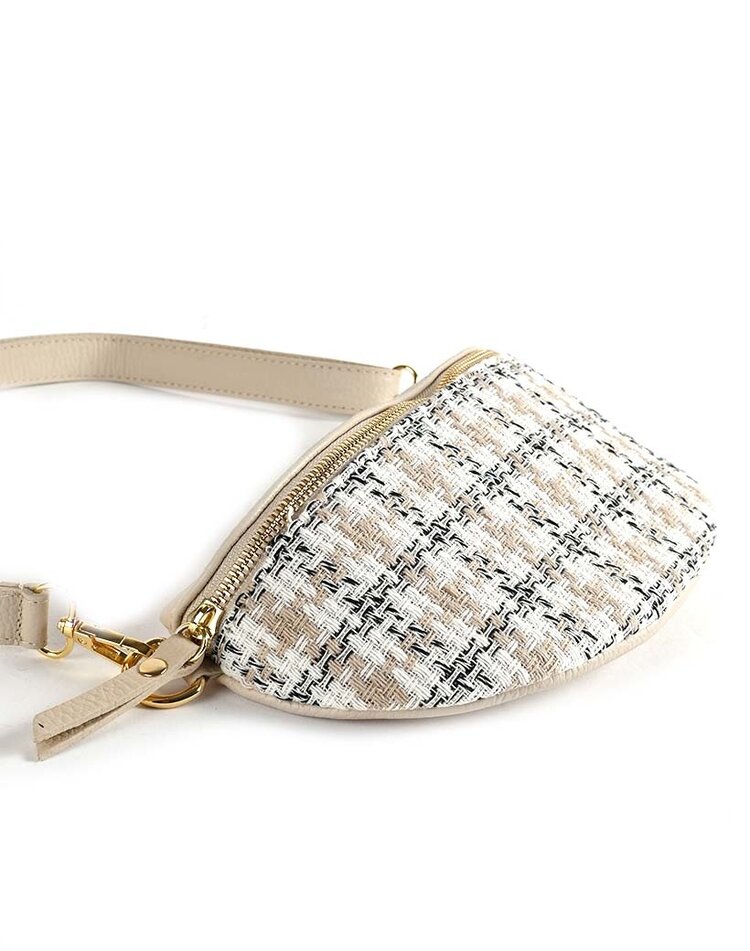 Leather waistbag pied de poule | 552900