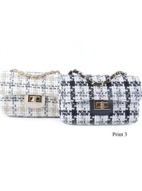 Kleine Leder-Schultertasche Stoff | 552746