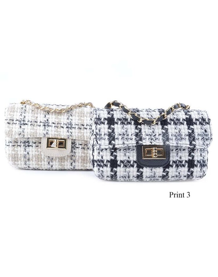 Kleine Leder-Schultertasche Stoff | 552746