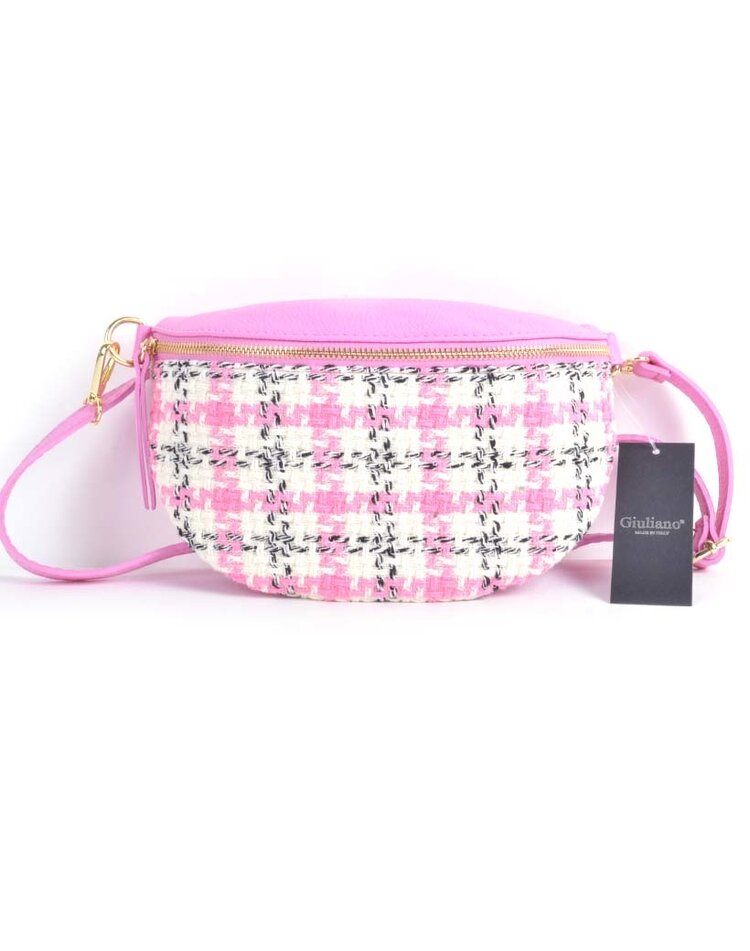 Leather waistbag pied de poule | 552900