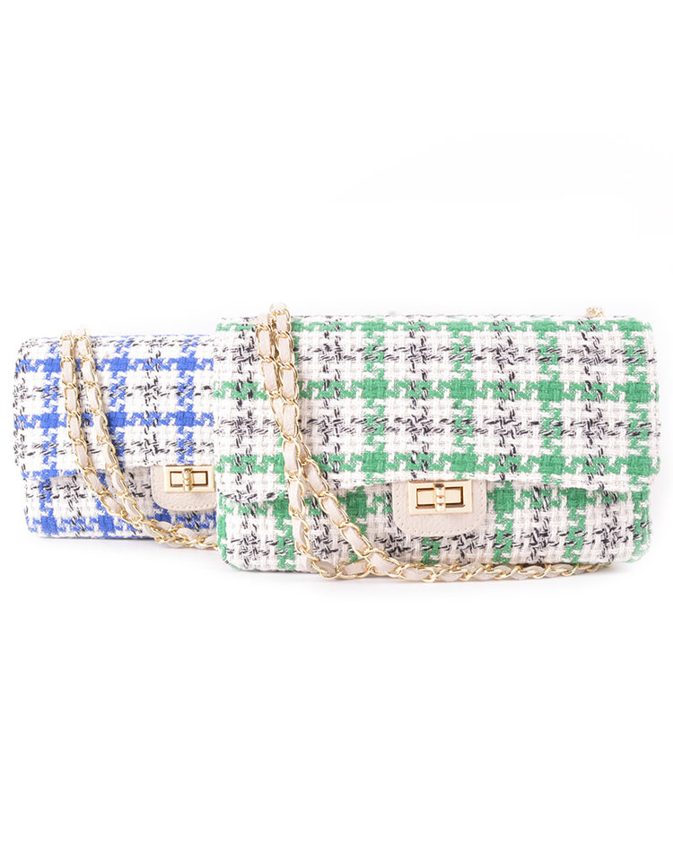 Kleine Leder-Schultertasche Stoff