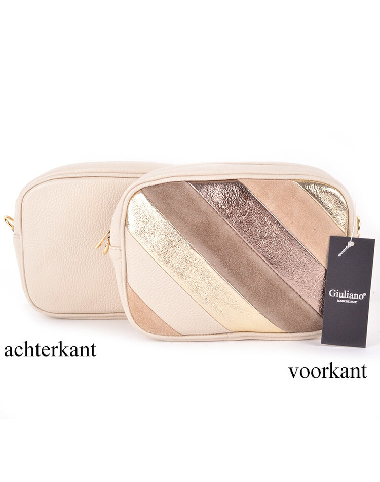 Leder-Schultertasche Metallic Rainbow | 552878