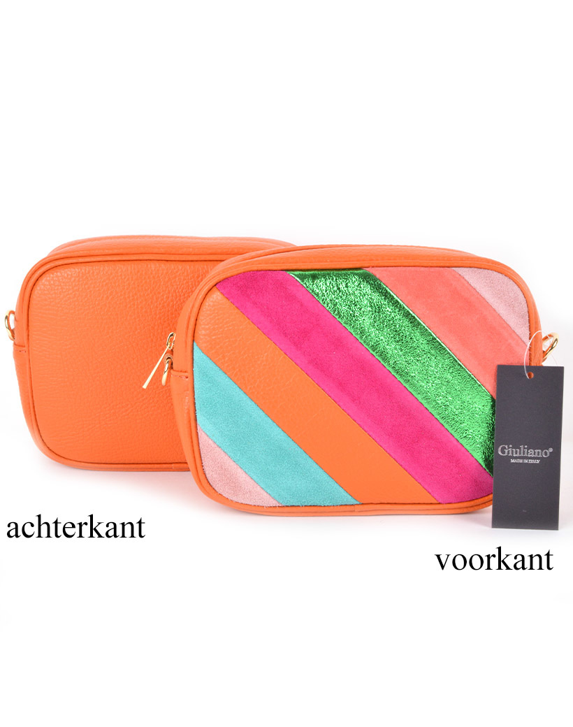 Lederen schoudertas metallic rainbow | 552878, foto 4 van 6