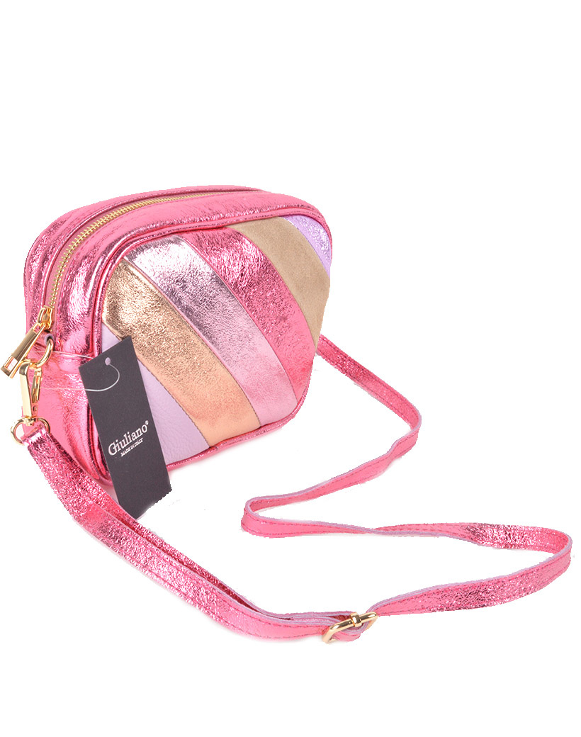 Lederen schoudertas metallic rainbow | 552878, foto 6 van 6