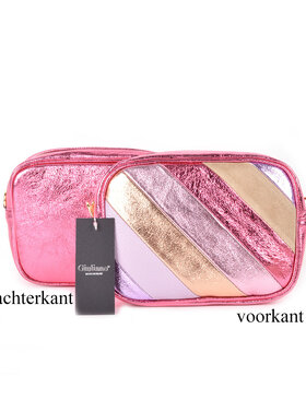 Lederen schoudertas metallic rainbow | 552878