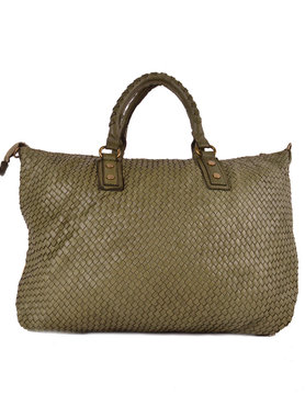 Leather handbag braided | 552796