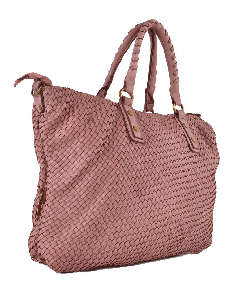 Giuliano Leather  Washed Leather handbag braided | 552796
