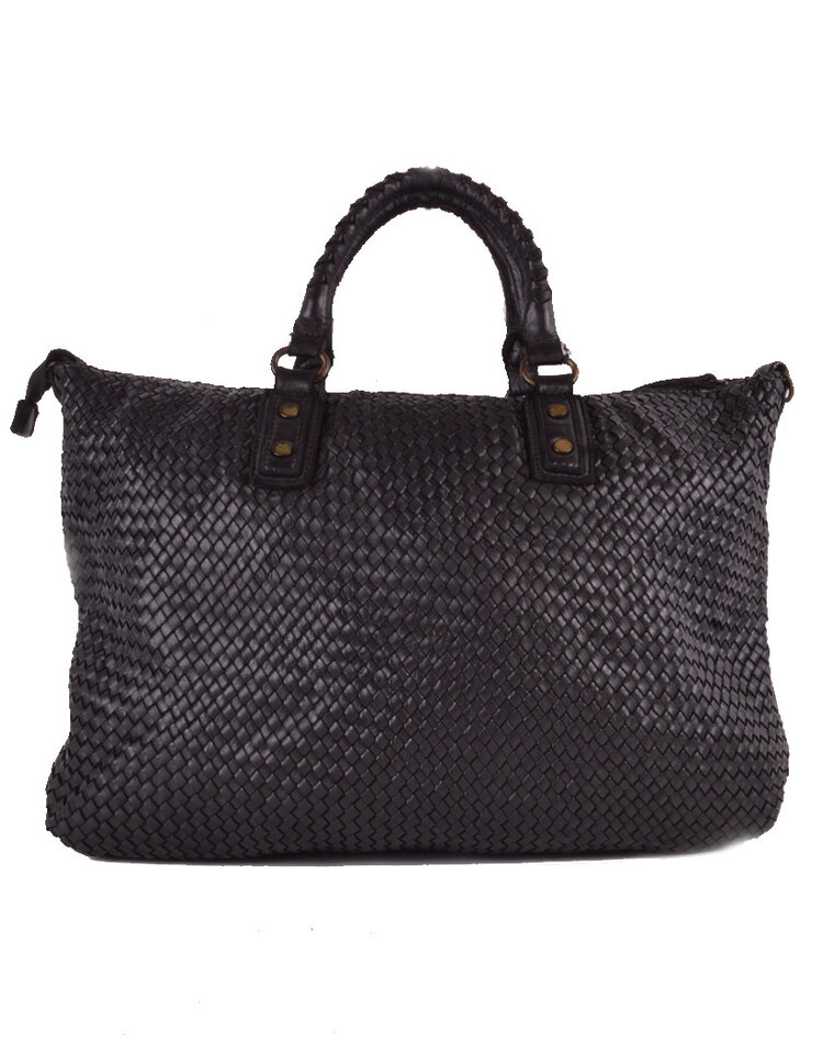 Giuliano Leather  Washed Leather handbag braided | 552796