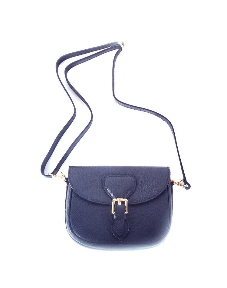 Lederen schoudertas klep | 552791