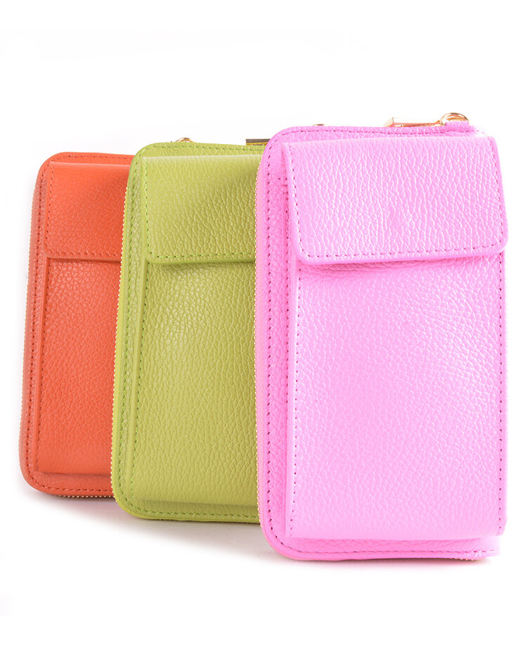Leder-Geldbörse / Handytasche Gold