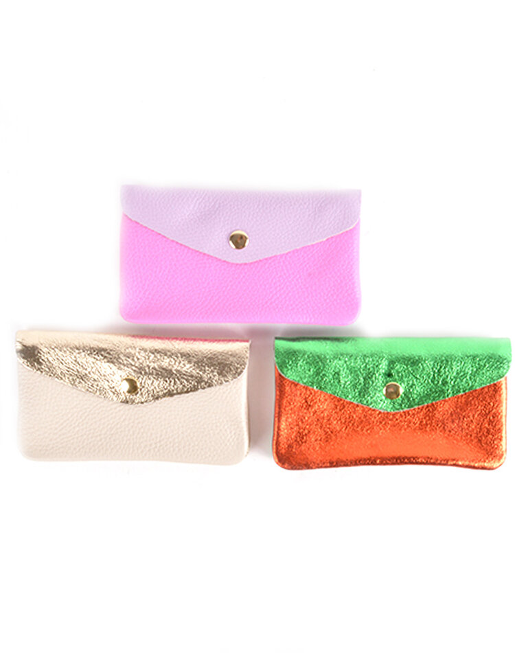 Leather wallet metallic combi color  | 5590880