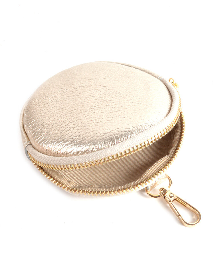 Leder-Etui - Rund Metallic | 5590982