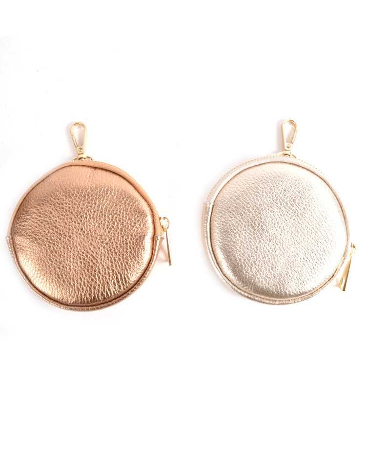 Leder-Etui - Rund Metallic | 5590982