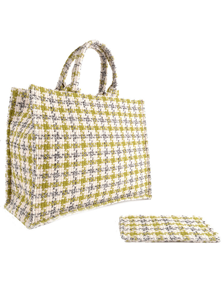 Handtas Stof Geblokt | 900173