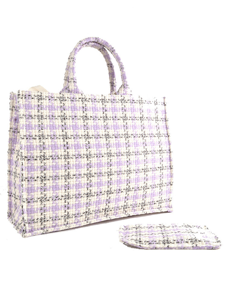 Handtas Stof Geblokt | 900173