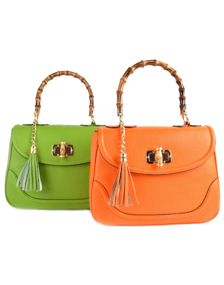 Leder-Handtasche Bambus | 552665